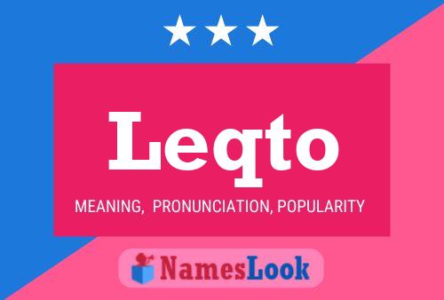 Постер имени Leqto