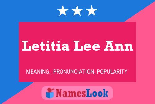 Постер имени Letitia Lee Ann