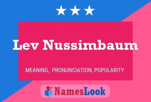 Постер имени Lev Nussimbaum