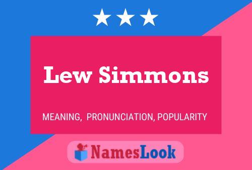 Постер имени Lew Simmons