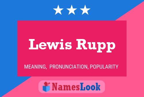 Постер имени Lewis Rupp