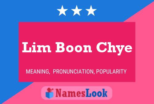 Постер имени Lim Boon Chye