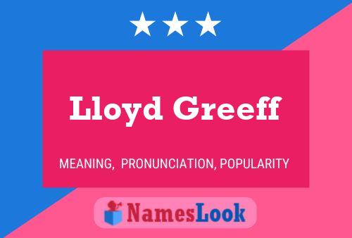 Постер имени Lloyd Greeff