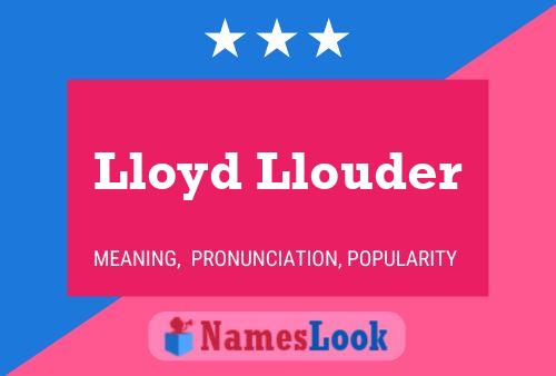 Постер имени Lloyd Llouder