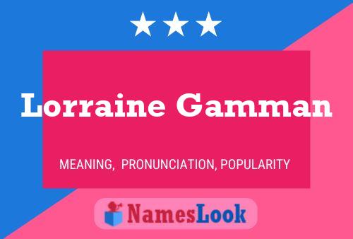 Постер имени Lorraine Gamman