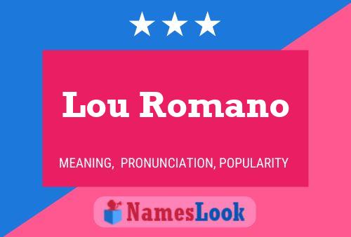 Постер имени Lou Romano