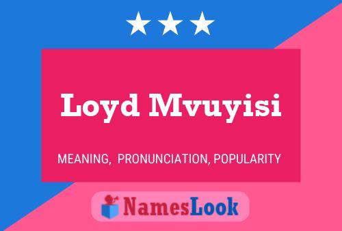 Постер имени Loyd Mvuyisi