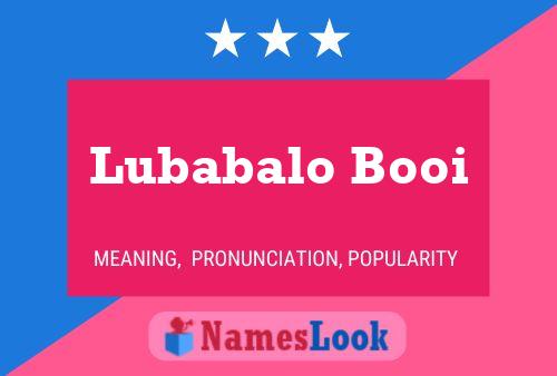 Постер имени Lubabalo Booi