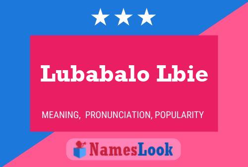 Постер имени Lubabalo Lbie