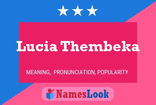 Постер имени Lucia Thembeka