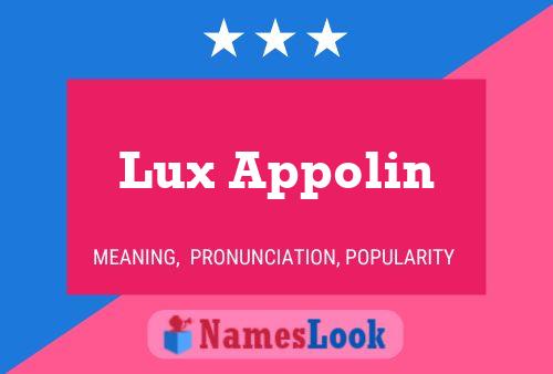 Постер имени Lux Appolin