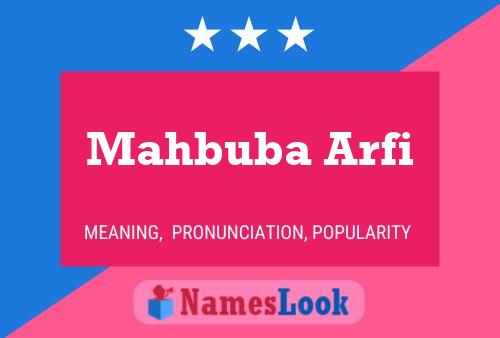 Постер имени Mahbuba Arfi