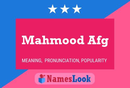 Постер имени Mahmood Afg