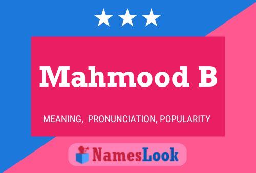 Постер имени Mahmood B