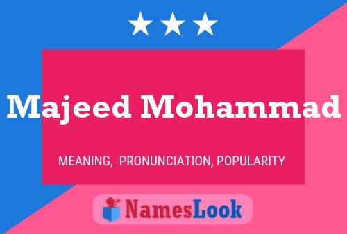 Постер имени Majeed Mohammad