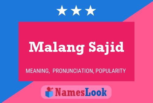 Постер имени Malang Sajid