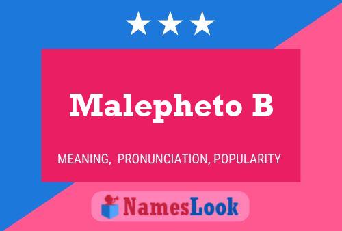 Постер имени Malepheto B