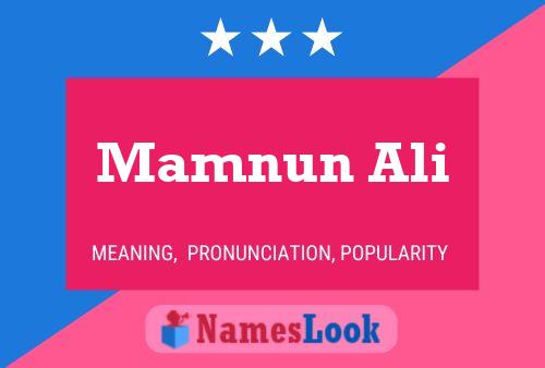 Постер имени Mamnun Ali