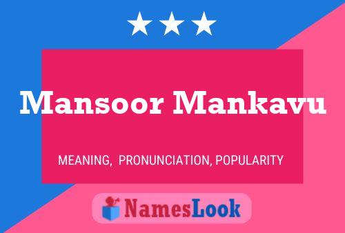 Постер имени Mansoor Mankavu