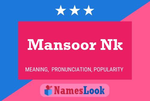 Постер имени Mansoor Nk