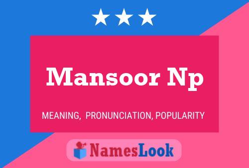 Постер имени Mansoor Np