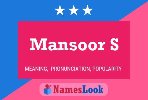 Постер имени Mansoor S