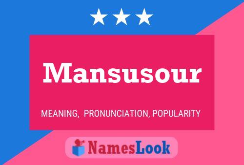 Постер имени Mansusour