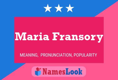 Постер имени Maria Fransory