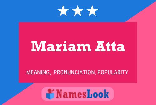 Постер имени Mariam Atta