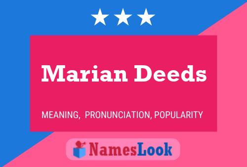 Постер имени Marian Deeds