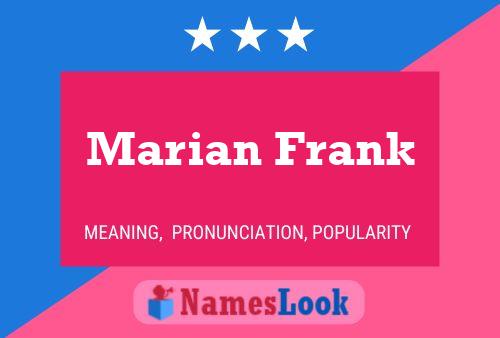 Постер имени Marian Frank