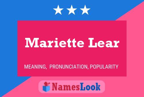 Постер имени Mariette Lear