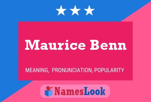 Постер имени Maurice Benn