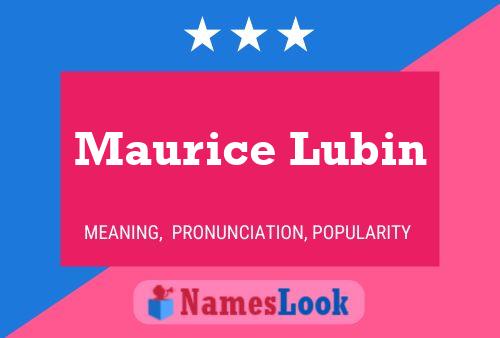 Постер имени Maurice Lubin