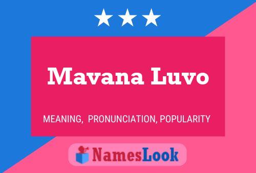 Постер имени Mavana Luvo