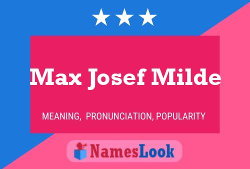 Постер имени Max Josef Milde