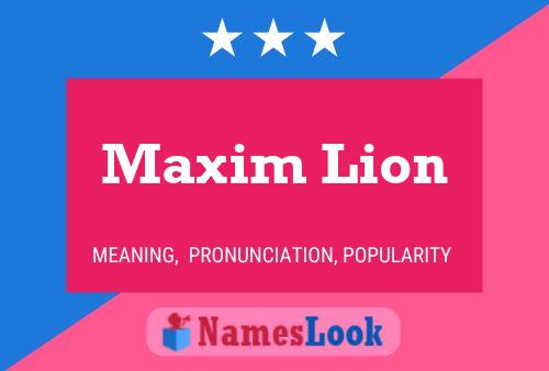 Постер имени Maxim Lion