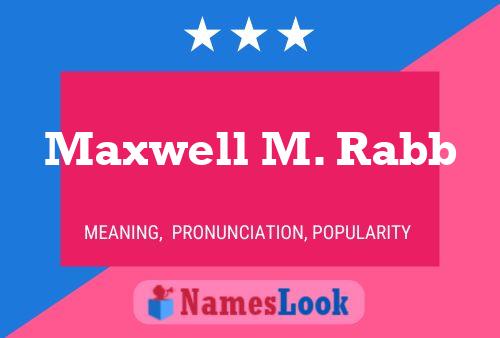 Постер имени Maxwell M. Rabb