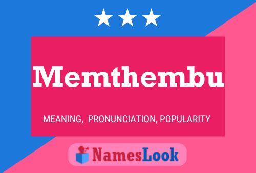 Постер имени Memthembu