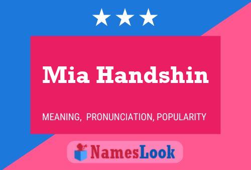 Постер имени Mia Handshin