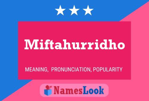 Постер имени Miftahurridho