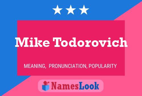 Постер имени Mike Todorovich