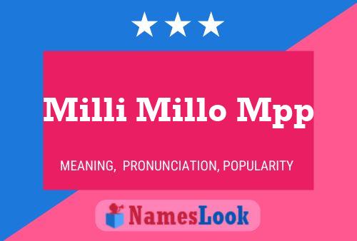 Постер имени Milli Millo Mpp