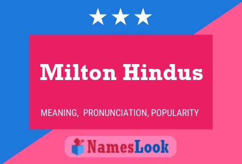 Постер имени Milton Hindus