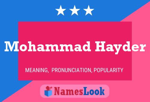 Постер имени Mohammad Hayder