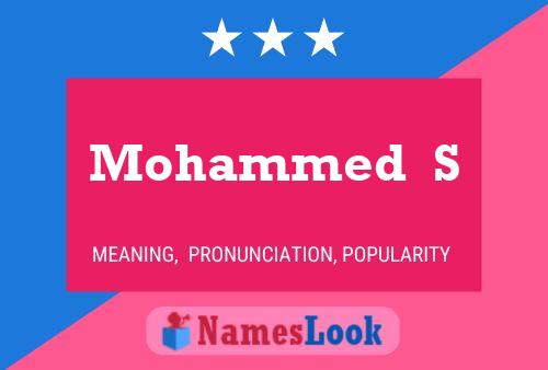 Постер имени Mohammed  S