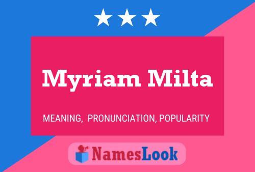 Постер имени Myriam Milta