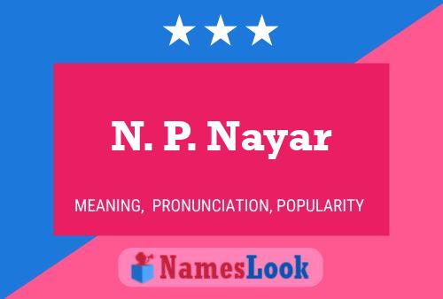 Постер имени N. P. Nayar