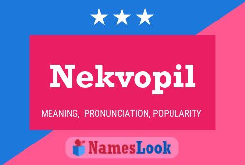 Постер имени Nekvopil