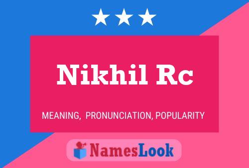 Постер имени Nikhil Rc